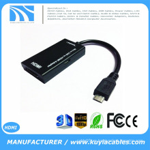 Micro USB MHL al adaptador de HDMI HDTV 1080P para la galaxia S4 S3 S5 de Samsung Nota 2